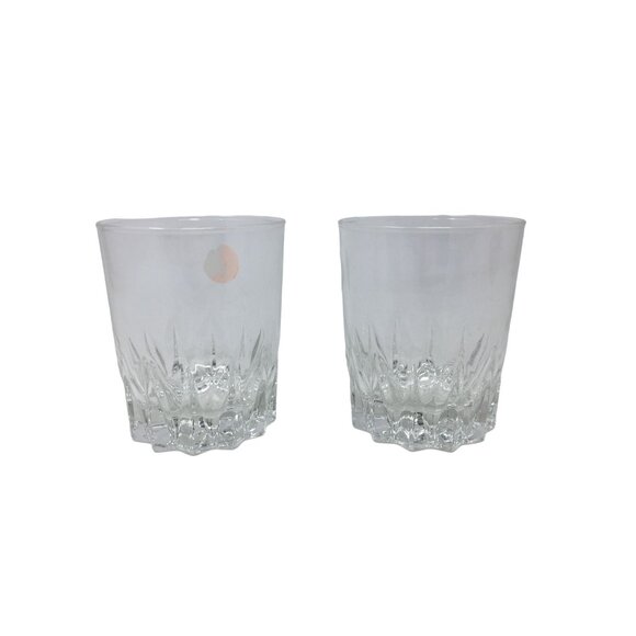 Vintage Set of 2 Clear Glass Cocktail Glasses- 3 inches tall - Picture 1 of 6